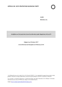 Article 29 Data Protection Working Party