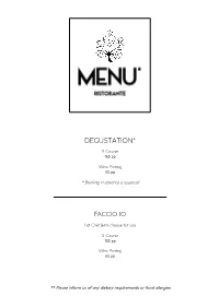Degustation Faccio Io