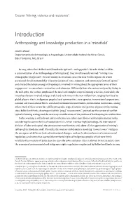 Introduction Anthropology and Knowledge Production in a ‘Minefield’