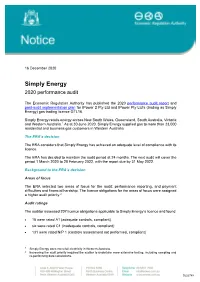 Simply Energy 2020 Performance Audit