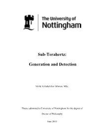 Sub-Terahertz: Generation and Detection