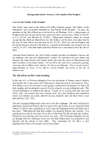 The Family of the Prophet, Background 1, Page 1