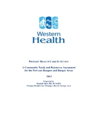 A Community Needs and Resources Assessment for the Port Aux Basques and Burgeo Areas