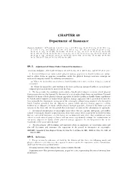 CHAPTER 69 Department of Insurance