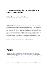 Contextualizing the “Marketplace of Ideas” in Libraries