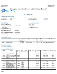 Description of Services Ordered and Certification Form 471 FCC Form
