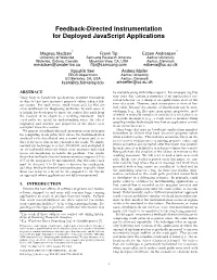 Feedback-Directed Instrumentation for Deployed Javascript Applications