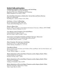 Invited Talks and Lectures