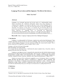 Language Preservation and Development: the Role of the Library
