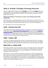 QLED Vs. W-OLED: TV Display Technology Shoot-Out
