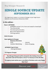Single Source Update Is a Summary of Changes to Your Single Source Database Since the Previous Release (June 2013)