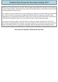 Student Voice Survey for Secondary Schools 2017