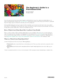 The Beginner's Guide to a Plant-Based Diet