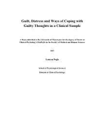 Guilt, Distress and Ways of Coping with Guilty Thoughts in a Clinical Sample