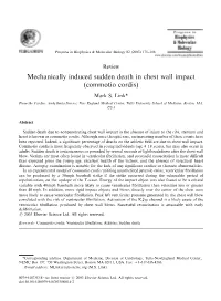 Mechanically Induced Sudden Death in Chest Wall Impact (Commotio Cordis) Mark S
