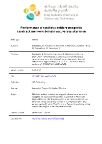 Performance of Synthetic Antiferromagnetic Racetrack Memory: Domain Wall Versus Skyrmion