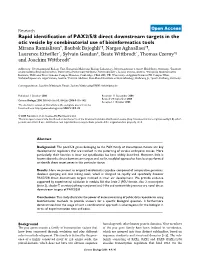 Rapid Identification of PAX2/5/8 Direct Downstream Targets in the Otic