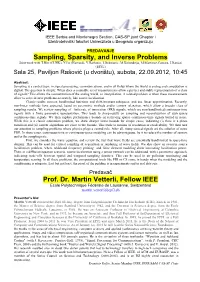 Sampling, Sparsity, and Inverse Problems Prof. Dr. Martin Vetterli