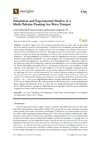 Simulation and Experimental Studies of a Multi-Tubular Floating Sea Wave Damper