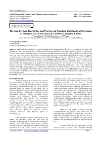 The Gap Between Knowledge and Practices in Standard Endotracheal