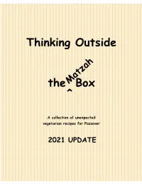 Thinking Outside the Matzah