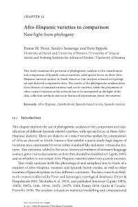 Afro-Hispanic Varieties in Comparison New Light from Phylogeny