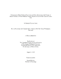 Endorsement of Rape Myths in Prosecutors