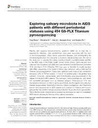 Exploring Salivary Microbiota in AIDS Patients with Different Periodontal Statuses Using 454 GS-FLX Titanium Pyrosequencing