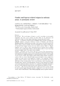 Gender and Leprosy-Related Stigma in Endemic Areas: a Systematic Review