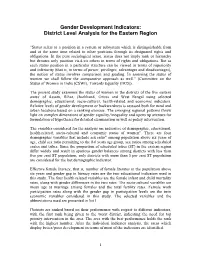 Gender Development Indicators: District Level Analysis for the Eastern Region
