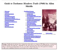 Guide to Tuolumne Meadows Trails (1960) by Allan Shields