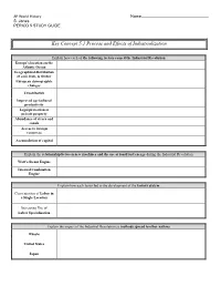 Key Concept 5.1 Process and Effects of Industrialization