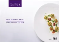 Live Events Menu