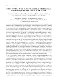 Mating Systems in the Pleurothallidinae (Orchidaceae): Evolutionary and Systematic Implications