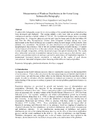 Measurements of Plankton Distribution in the Ocean Using