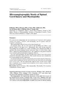Microangiographic Study of Spinal Cord Injury and Myelopathy