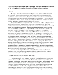 Multi-Instrument Space-Borne Observations and Validation of the Physical Model of the Lithosphere-Atmosphere-Ionosphere-Magnetosphere Coupling