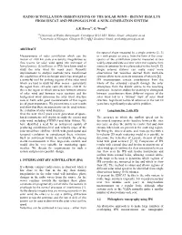 Radio Scintillation Observations of the Solar Wind - Recent Results from Eiscat and Proposals for a New-Generation System