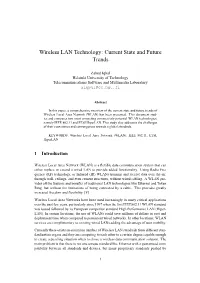 Wireless LAN Technology: Current State and Future Trends