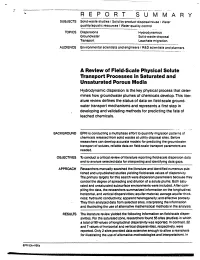 "A Review of Field-Scale Physical Solute Transport Processes In