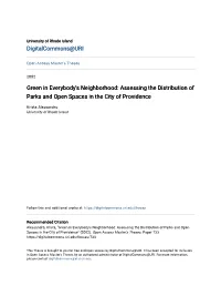 Assessing the Distribution of Parks and Open Spaces in the City of Providence