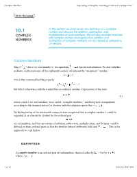 Complex Numbers
