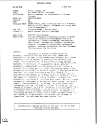 Ed 382 272 Author Title Institution Report No Pub Date Note Available from Pub Type Journal Cit Edrs Price Descriptors Abstract