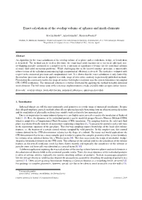 Exact Calculation of the Overlap Volume of Spheres and Mesh Elements