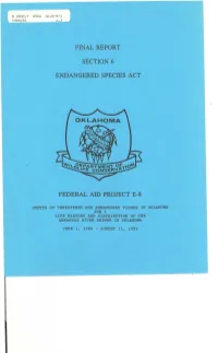 LIFE HISTORY and DISTRIBUTION of the ARKANSAS RIVER SHINER in OKLAHOMA PROJECT TITLE: Status of Threatened and Endangered Fishes in Oklahoma