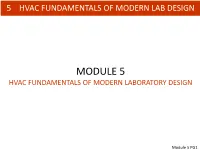Module 5 Hvac Fundamentals of Modern Laboratory Design