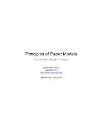 Principles of Paper Models Construction, Design, Thoughts