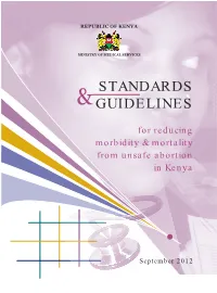 Standard and Guidelines for Reducing Morbidity and Mortality From