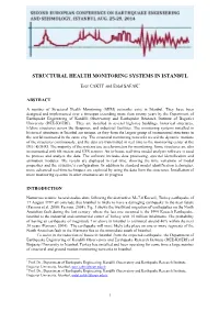 Structural Health Monitoring Systems in Istanbul