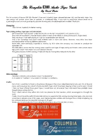 The Complete EMI Audio Tape Guide Audio Tape Guide